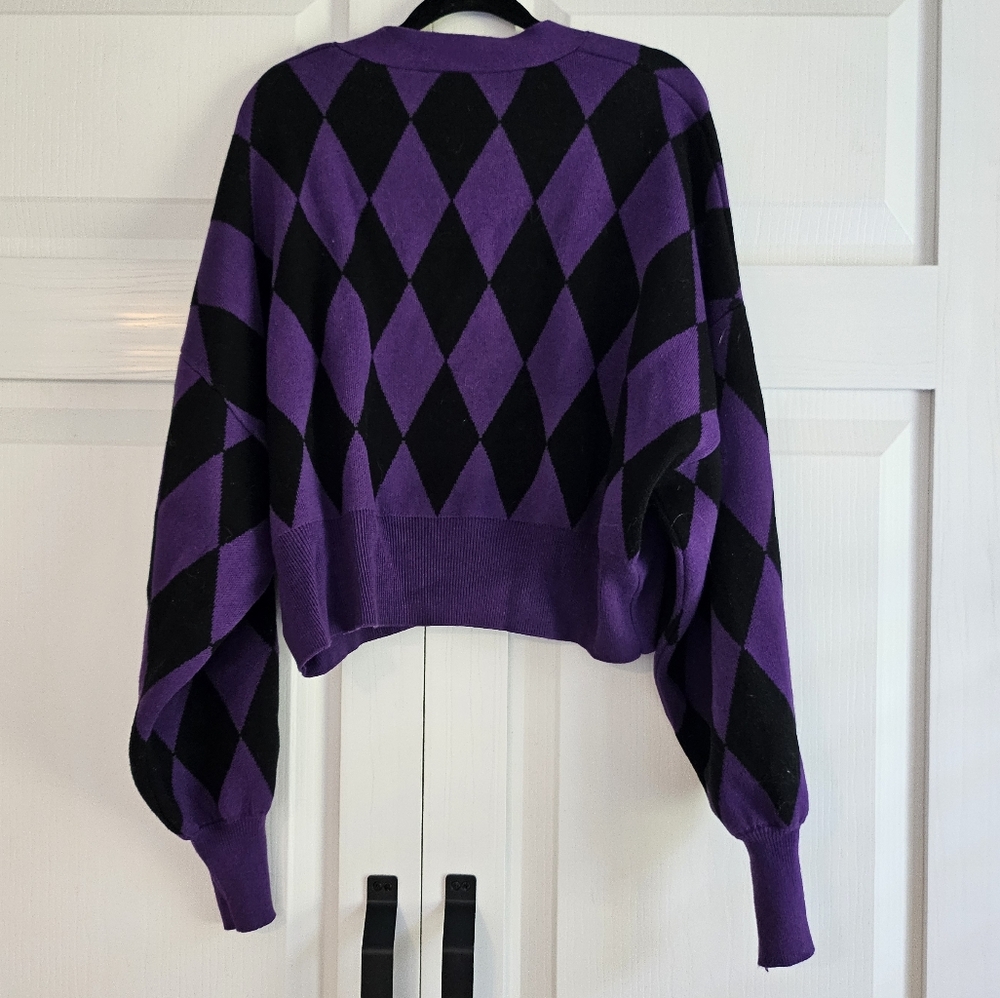 Lazy Oaf Diamond Pattern Cardigan - image 4
